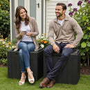 Greesum 31 Gallon Deck Box for Outside, All Weather Outdoor Storage Boxes for Patio Furniture Set, Package Delivery Box, Garden Tools, Black(Set of 2) by GreenHaven Gardens