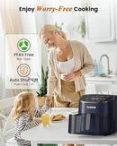 Nuwave Brio Plus Air Fryer 8 Qt, New & Improved, PFAS-FREE, 7 Digital One-Touch Cook Functions that AIR FRY, BAKE, ROAST, DEHYDRATE, TOAST, REHEAT, PREHEAT, 150 Presets, 50°F~400°F (Deep Blue) by CozyNest Decor