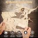 Dinosaur STEM Kits for Kids Ages 6-8-10-12, 4 in 1 Wood Building Toys for Boys Age 8-12, Build It Yourself Woodworking Kit, DIY 3D Wooden Puzzles Model Science Crafts for Kids, Stem Projects by TinyTreasures Baby Boutique