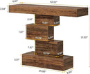 Tribesigns 42.5" Farmhouse Console Table, Narrow Wood Sofa Table Behind Couch with Geometric Base, Industrial Entryway Accent Table for Living Room, Hallway, Entrance (Rustic Brown) by CozyNest Decor
