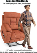 Oversized Lazy Boy Recliner Chair, 4 Motor Recliner with Power Headrest and Lumbar, Nursing Lift Chair with Vibrating Massage and Heated Seat by CozyNest Decor