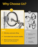 monTEK Automatic Lift EBike Rack – Fits 24-29" Tires, Heavy-Duty Vertical Wall Rack for Bicycles (Up to 71 lbs) - Effortless Lifting, Easy Install - Space-Saving Storage for Garage, Shed, SG by GreenHaven Gardens