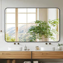 Bathroom Mirror 48" x 30", Large Rectangle Wall Mirror, Black Metal Frame Wall Mounted Mirrors for Bathroom, Vanity, Bedroom, Entryway Decor(Horizontal/Vertical) by CozyNest Decor