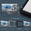 ZUITINGHUA Black Framed Canvas Wall Art For Living Room Wall Decor For Bedroom Office Wall Decoration Blue Tree Landscape Painting Black And White Picture Artwork Room Aesthetic Home Decor 20x40 In by CozyNest Decor
