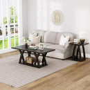 47” Wood Coffee Tables for Living Room Rustic Stands with Storage Shelf Brown Coffee Tables for Living Room. Farmhouse Center Stands with Shelf Farmhouse Rectangle Center Table by CozyNest Decor