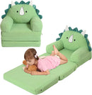 Foldable Kids Sofa, Triceratops Toddler Couch With Tri Folding Foam Cushions, Comfy Couch for Ages 18 Months and Up by TinyTreasures Baby Boutique