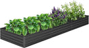 2PCS 12x4x1FT Galvanized Raised Garden Bed Kit,Vegetable Boxes-Rectangle Metal Flower Box,Large Planter Raised Beds Outdoor Garden for Planting,Fruit,Herb-Black by GreenHaven Gardens