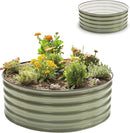 Epic Gardening 5-in-1 Modular Galvanized Raised Garden Bed Kit, 15" Tall Metal Planter Box, Durable Aluzinc Steel Raised Garden Bed Outdoor for Vegetables, Herbs, Flowers & Fruits - Round - Mist Green by GreenHaven Gardens