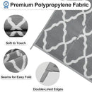 OutdoorLines Outdoor Plastic Area Rugs for Patio 5x8 ft - Reversible Outside Carpet, Stain & UV Resistant RV Mats, Straw Rug for Camping, Deck Garden, Porch and Balcony, Moroccan Grey & Light Grey by GreenHaven Gardens