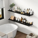 Fun Memories Deep Floating Shelves, 55W x 12D Floating Shelves for Wall, Wood Black Floating Shelf with Bracket, Wide Display & Storage Wall Shelves for Living Room, Bedroom, by CozyNest Decor