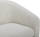 CHITA Swivel Accent Chair, FSC Certified Upholstered Fabric Barrel Chair for Living Room, Ivory by CozyNest Decor