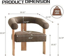 VKNOW Accent Chair Living Room Chair Set of 2, Modern Upholstered Armchair with Solid Wood Legs, Comfy Barrel Arm Chairs for Living Room Bedroom, Brown by CozyNest Decor