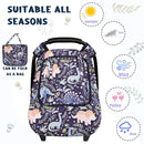 Pea Pod Car Seat Cover Baby, Infant Car Seat Canopy Covers for Newborn with 2 Layers Windows of Breathable Mesh Fabric, Lightweight Polyester/Soft Minky Dot Backing (Dinosaur) by TinyTreasures Baby Boutique