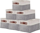 DECOMOMO Small Storage Basket, Closet Storage Bins, Baskets for Organizing Shelves (Grey & White, Small - 6 Pack) by CozyNest Decor