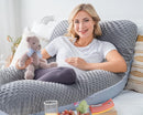 Meiz Pregnancy Pillows, Pregnancy Body Pillow, Pregnancy Pillows for Sleeping, Maternity Pillow for Pregnant Women with Cooling Jersey & Velvet Cover, Grey & Blue by TinyTreasures Baby Boutique