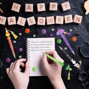 CZWZ Halloween Beadable Pens, Plastic Beadable Pens with 8 Pcs Multicolor Silicone Beads, Halloween Pumpkin Bat Skull Ghost Witch Hat Pens for Halloween Gifts Office Supplies by TinyTreasures Baby Boutique
