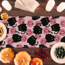Halloween Table Runner Black Cat Pink Pumpkins Seasonal Kitchen Dining Table Home Outdoor Party Decorations 13x90 Inch by CozyNest Decor