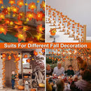 2 Pack & Timer - Fall Garland with Pumpkin Lights Halloween Fall Decor for Home 60LED 20Ft Enlarged Maples Leaves Halloween Garland Lights Indoor Battery Operated Thanksgiving Decor Wedding Christmas by CozyNest Decor