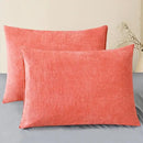 CaliTime Throw Pillow Covers Decorative 20 X 26 Inches Pack of 2 Cozy Chenille Standard Pillow Shams Cases for Couch Sofa Bed Living Room Home Living Coral by CozyNest Decor