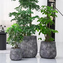 Craft flowerpots 18"+13"+19" Dia Round Concrete Planter Set of 3 Large Outdoor/Indoor Planter Pots Containers with Drainage Holes and Rubber Plug for Home Garden (Dark Gray, Large) by CozyNest Decor