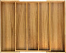 VaeFae Acacia Kitchen Silverware Organizer, Cutlery Drawer Organizer with 5 Compartments, Wooden Utensil Holder for Flatware and Cooking Tools by CozyNest Decor