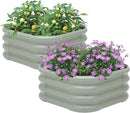 2-Pack 2x1ft Galvanized Raised Garden Bed, Outdoor Planter Bed, Metal Planter Box for Gardening and Planting,LG by GreenHaven Gardens