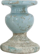 Creative Co-Op Large Distressed Blue Terracotta Pillar Candle Holder by CozyNest Decor