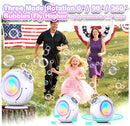 Bubble Machine, Automatic Bubble Maker Rechargeable, 15000+ Big Bubbles per Min, Colorful LED Lights, 90° 360° Rotatable Portable Electric Bubbles Toy for Kids Toddlers, Outdoor Wedding Party Gifts by TinyTreasures Baby Boutique