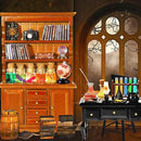 Rileryan 54 Pcs 1:12 Scale Magic Witchy House Kit Miniature Furnitures Accessories Mini Wooden Bookshelf Bookcase 30 Mini Books Desk Chair Halloween Decoration by CozyNest Decor