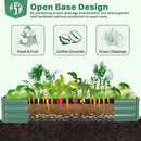 ONCEMORE Galvanized Raised Garden Bed for Vegetables Flowers Herbs, Metal Raised Garden Bed Kit with 2 PCS Tomato Cage, Gloves, Trellis Netting, Plant Labels, Plant Ties, Green 8×4×1FT by GreenHaven Gardens