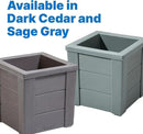 Step2 Lakewood Square Planter Box, Outside All-Season All-Weather Gardening Pot for Patio and Front Porch, Dark Cedar, 2-Pack by GreenHaven Gardens