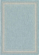 Unique Loom Outdoor Border Collection Area Rug - Soft Border (8' x 11' 4" Rectangle, Aquamarine/ Ivory) by GreenHaven Gardens