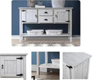 Solid Wood Farmhouse Console Table,Sofa Table with Storage Drawers and Shelves,Entryway Table for Entry Hallway Foyer Sofa Side Table,Fully Assembled (48" Antique White) by CozyNest Decor