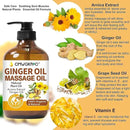 Ginger Oil,Ginger Massage Oil for Lymphatic Drainage,Natural Body Oil for Skin,Arnica Oil,Sore Muslce Massage Oil,Spa Ginger Oil-Warming and Relaxing for Mothers Day Gifts&Fathers Day Gift by CozyNest Decor