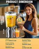 WantJoin Beverage Dispenser With Stand -2 Gallon Beverage Dispenser Drink Dispenser w/Upgraded Dual Cores & Base, Leakproof Spigot, Visible Container, Drink Dispenser For Parties, Events, Gathering by CozyNest Decor