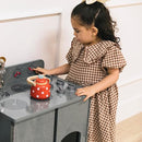ECR4Kids Play Kitchen Stove, Wooden Playset, Grey Wash by TinyTreasures Baby Boutique
