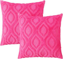 decorUhome Fall Throw Pillow Covers 22x22 Inch Set of 2, Soft Plush Decorative Faux Fur Hot Pink Solid Couch Pillow Covers, Accent Farmhouse Neutral Square Euro Pillow Cases for Sofa Bed Living Room by CozyNest Decor