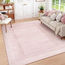 Wonnitar Striped Large Rugs for Living Room, Washable 9x12 Area Rugs for Bedroom, Non-Slip Soft Minimalist Pink Area Rug Throw Carpet for Nursery Playroom Guest Room (Pink,9' x 12') by CozyNest Decor