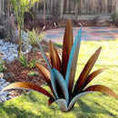 DIY Metal Agave Plant Art Yard Tequila Art Sculpture, Tequila Rustic Garden Sculpture Statue Outdoor Decor,Agave Metal Plants for Yard, Garden Lawn Ornaments (12 Leaves -Blue) by CozyNest Decor