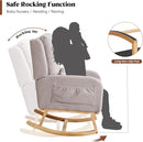Rocking Chair Nursery, Sherpa Nursing Rocking Chairs, Upholstered Nursery Glider Rocker for Mom Nursery Morden Accent Rocking Chair Pillow for Living Room,Bedroom,Teddy Light Grey by TinyTreasures Baby Boutique