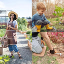 Brown Gardening Tools Set 12-Piece, Garden Hand Tool Kit with Non-Slip Ergonomic Handle, Storage Tote Bag, Garden Apron, Gloves and Kneeling Pad, Gardening Gifts for Women Men Plant Lover by GreenHaven Gardens