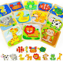 TOY Life Wooden Puzzles for Toddlers 2-4, Montessori Toys for 1 2 3 Year Old Toddler Boys Girls, Animals Jigsaw Puzzles, Educational Learning Toy Kids Puzzle, Best Gifts Toys for Baby Ages 1-3 2-4 by TinyTreasures Baby Boutique