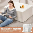 Hobestluk Rectangle Ottoman Memory Foam Footrest for Couch with Removable Cover Large Floor Seating for Adults Ottoman Coffee Table for Living Room, Bedroom or Office (Strip White, Footrest) by CozyNest Decor