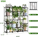 Metal Plant Stand Indoor Outdoor Plant Shelf Stand, 4 Tiers 16 Pots Potted Flower Plant Stands for Indoor Plants Multiple, Plant Shelves Stands Rack for Patio, Balcony, Living Room by GreenHaven Gardens