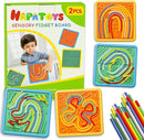 Sensory Activity Board for Kids & Adults:Double-Sided Stress Relif Sensory Board Toys with 40 Strings & Storage Bag | Quiet Fidget Board for ADHD & Autism Boys Girls Ages 3 4 5 6 7 8 9 10（2PCS by TinyTreasures Baby Boutique