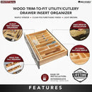Rev-A-Shelf Trim-to-Fit Silverware Drawer Organizer For Kitchen Utensils, Cutlery Cabinet Storage Divider Insert, 33" x 22", Maple Wood, 4WUTCT-36-1 by CozyNest Decor