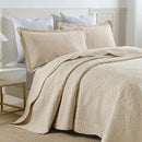MarCielo 3-Piece 100% Cotton Oversized Bedspread Lightweight Quilt Coverlet Embroidery Farmhouse Bedding (Tf Khaki Beige, Oversized Queen (100"x106")) by CozyNest Decor