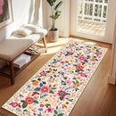 Floral 2x6 Area Rug Machine Washable Soft Print Boho Carpet Non Slip Doormat Low Pile Flower Area Rugs for Living Room Bedroom Nursery Kitchen Dining Room Indoor-Pink by TinyTreasures Baby Boutique