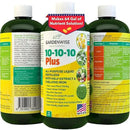 10-10-10 Fertilizer for All Purpose Plants - Liquid Fertilizer with Seaweed Kelp & Iron - Plant Food Outdoor & Indoor Plant Food, Vegetables, Flowers, Lawn & Garden 10 10 10 Fertilizer 32oz