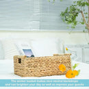 VATIMA Hyacinth Large Wicker Basket 15.5x10.8x6.2" - Rectangular, Wooden Handles, Shelf Organizer by CozyNest Decor